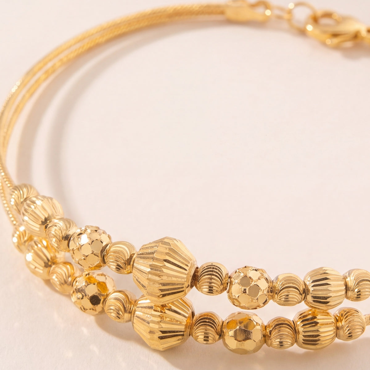 2 Line Kid's Beads Cuff Bracelet (D48) design detail