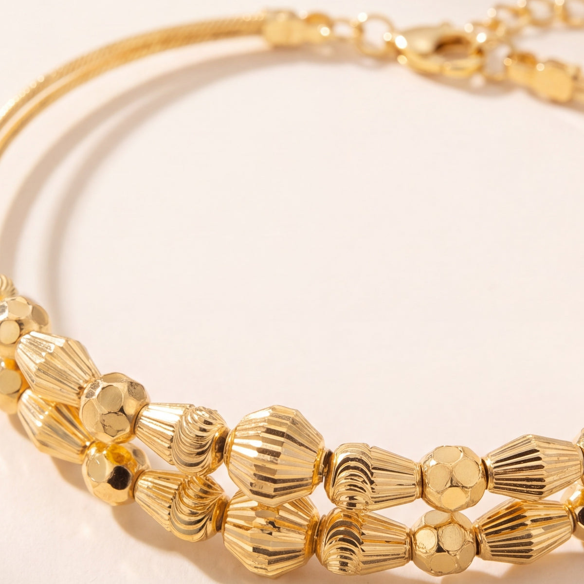 2 Line Kid's Beads Cuff Bracelet (D49) design detail