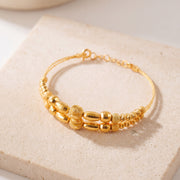 2 Line Kid's Beads Cuff Bracelet (D5) on travertine