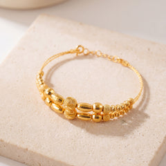 2 Line Kid's Beads Cuff Bracelet (D5) on travertine