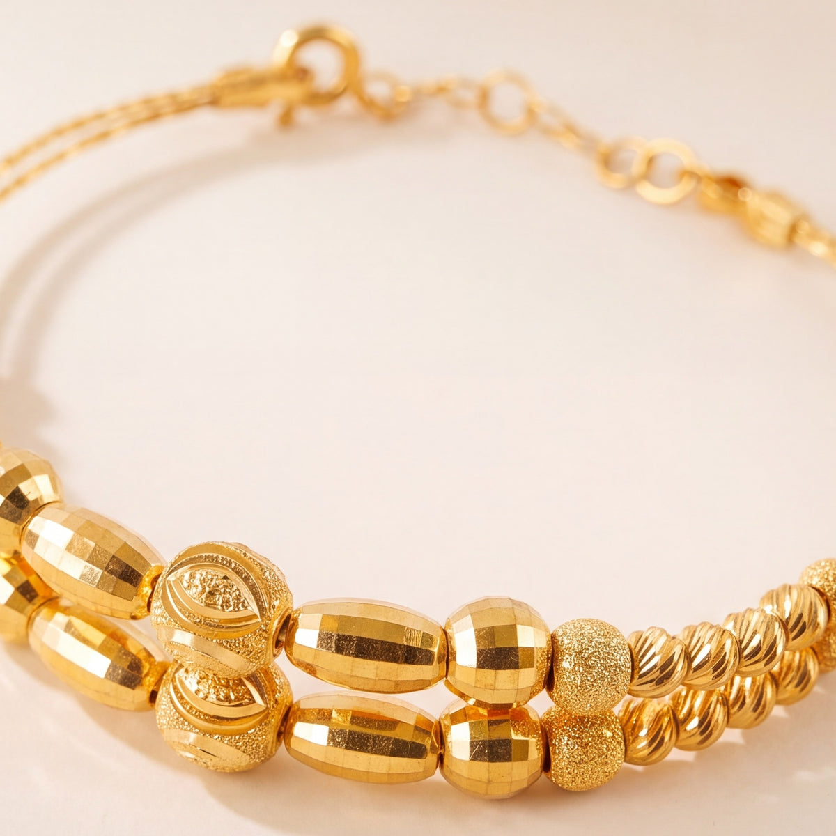 2 Line Kid's Beads Cuff Bracelet (D5) design detail
