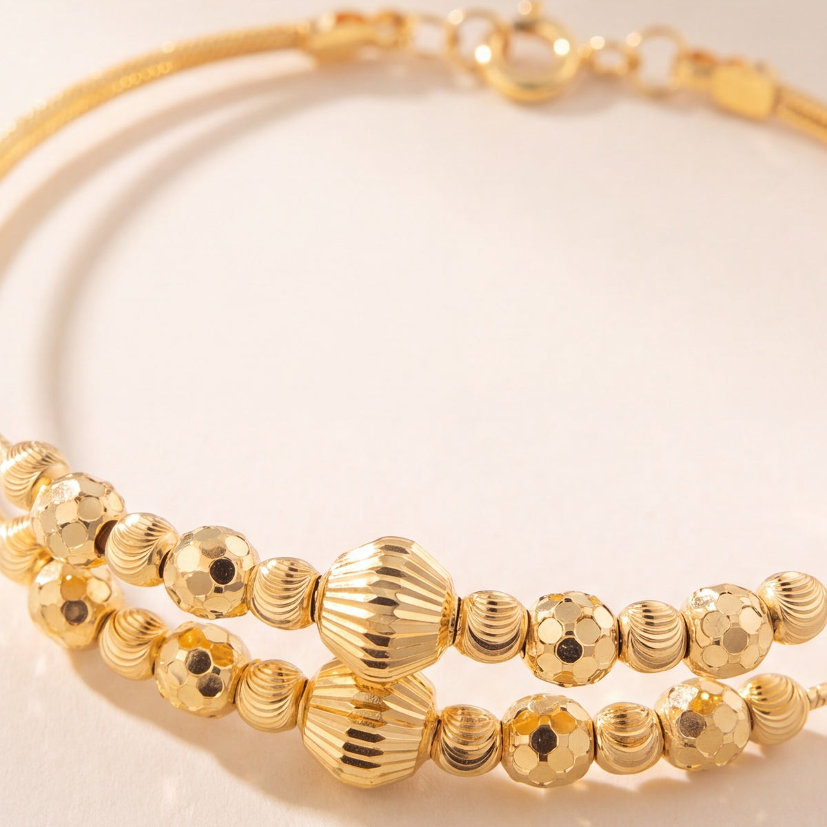 2 Line Kid's Beads Cuff Bracelet (D50) design detail