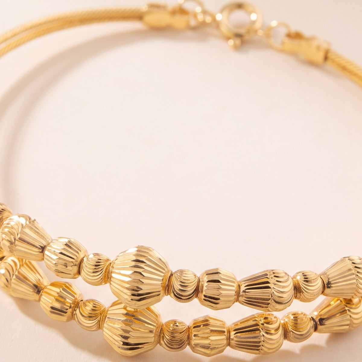 2 Line Kid's Beads Cuff Bracelet (D51) design detail