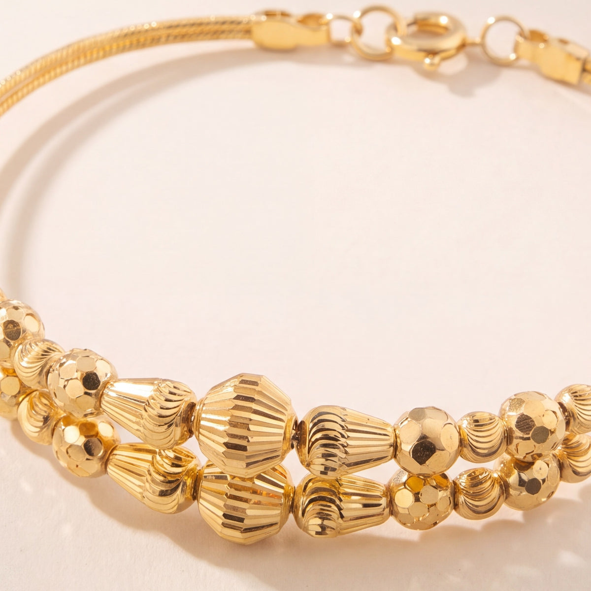 2 Line Kid's Beads Cuff Bracelet (D52) design detail