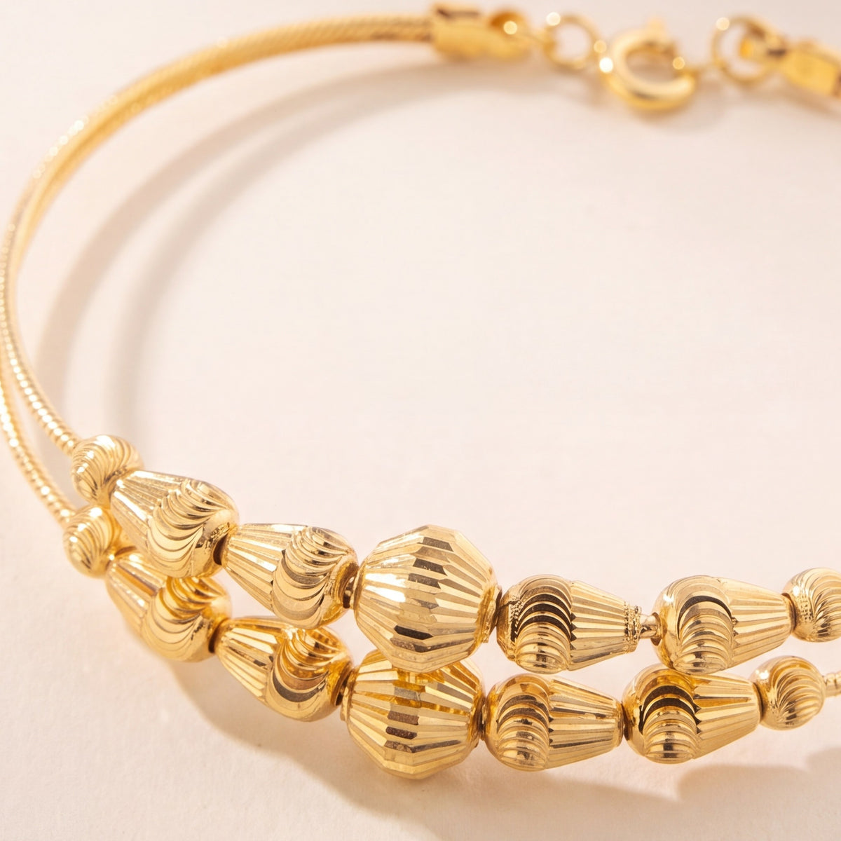 2 Line Kid's Beads Cuff Bracelet (D53) design detail