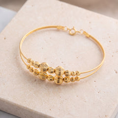 2 Line Kid's Beads Cuff Bracelet (D54) on travertine
