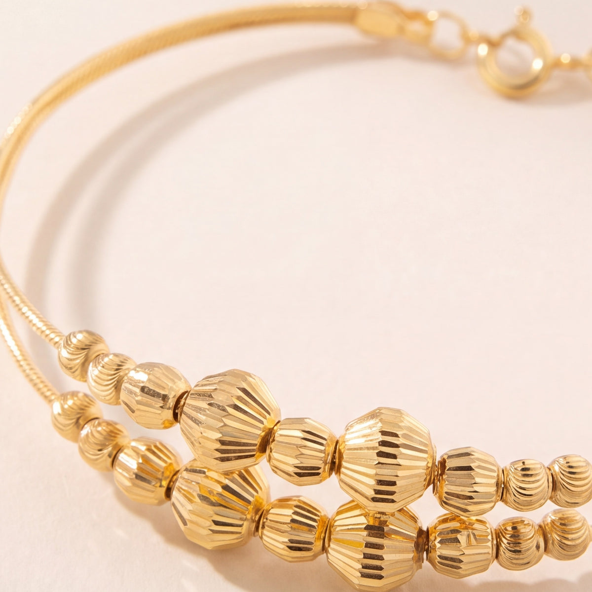 2 Line Kid's Beads Cuff Bracelet (D54) design detail
