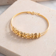 2 Line Kid's Beads Cuff Bracelet (D56) on travertine