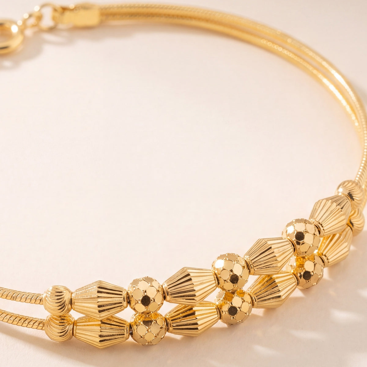 2 Line Kid's Beads Cuff Bracelet (D56) design detail
