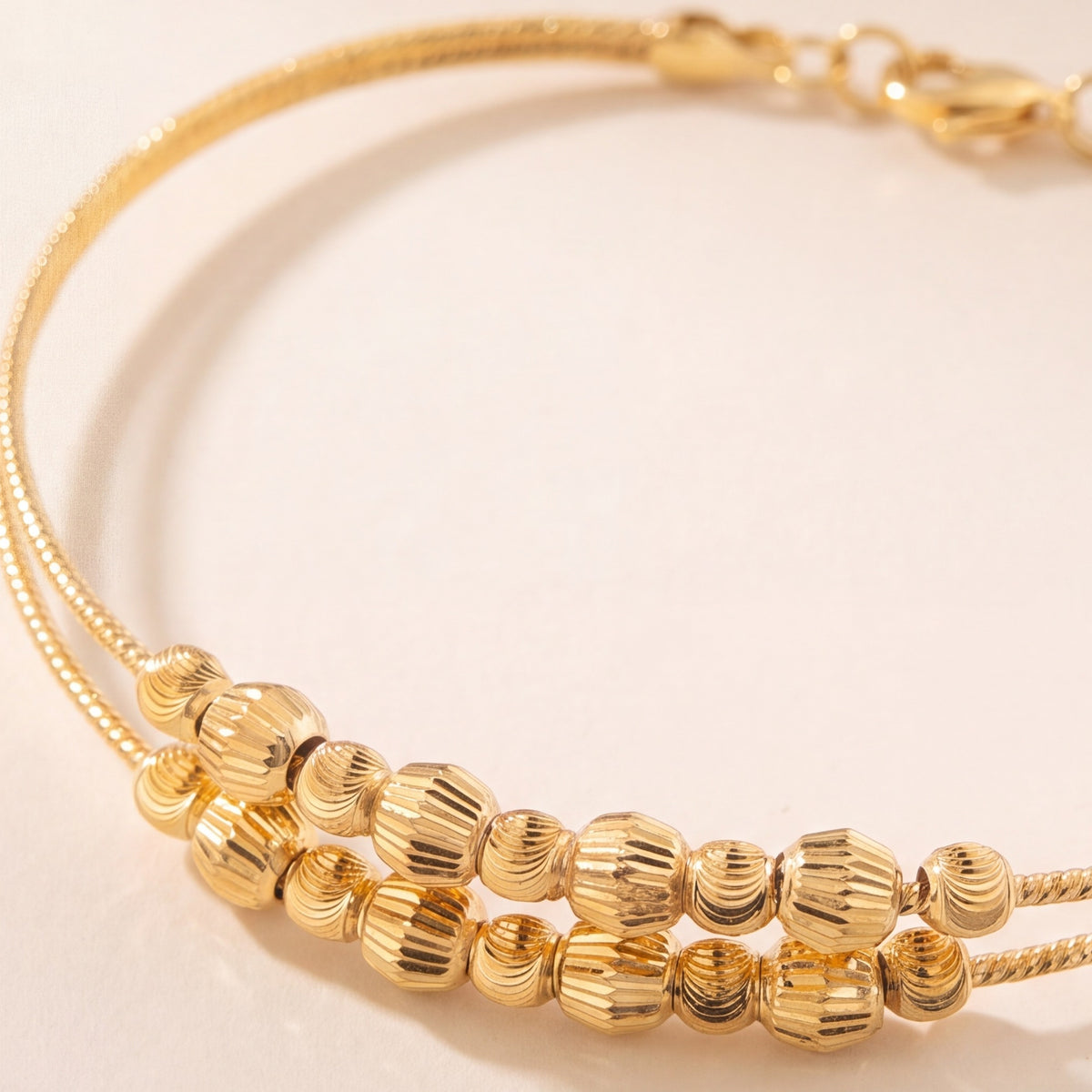 2 Line Kid's Beads Cuff Bracelet (D57) design detail