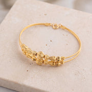 2 Line Kid's Beads Cuff Bracelet (D58) on travertine