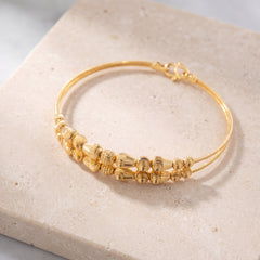 2 Line Kid's Beads Cuff Bracelet (D61) on travertine