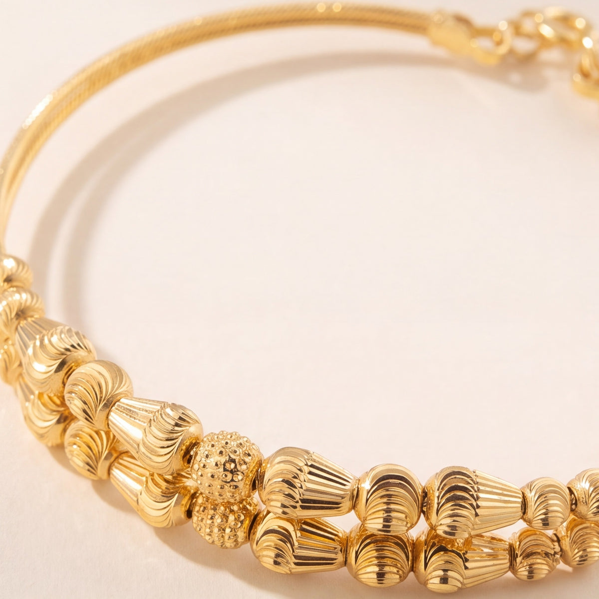2 Line Kid's Beads Cuff Bracelet (D61) design detail