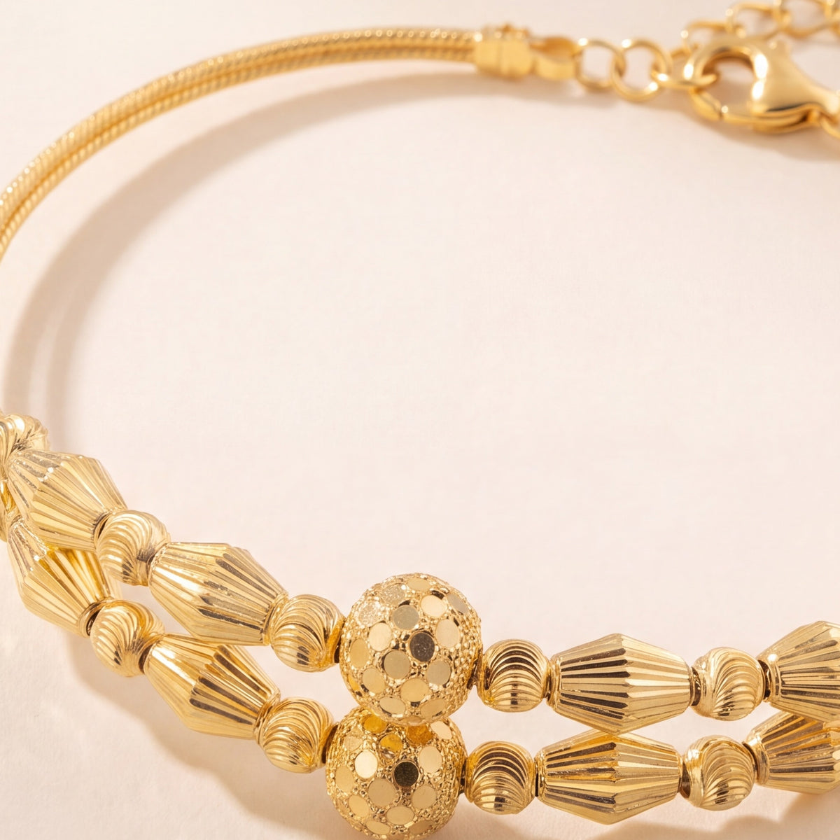 2 Line Kid's Beads Cuff Bracelet (D62) design detail