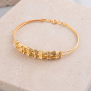 2 Line Kid's Beads Cuff Bracelet (D64) on travertine