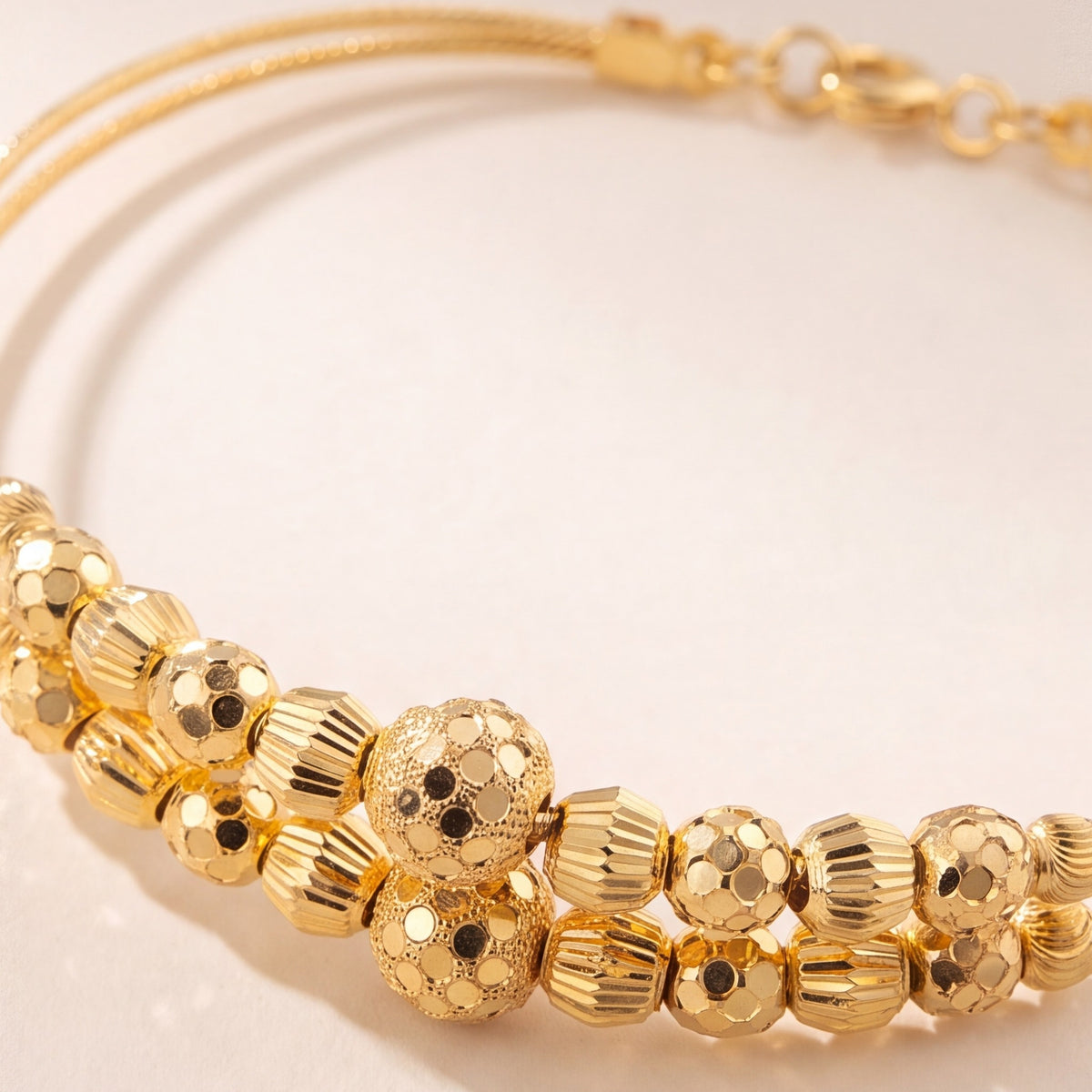 2 Line Kid's Beads Cuff Bracelet (D65) design detail