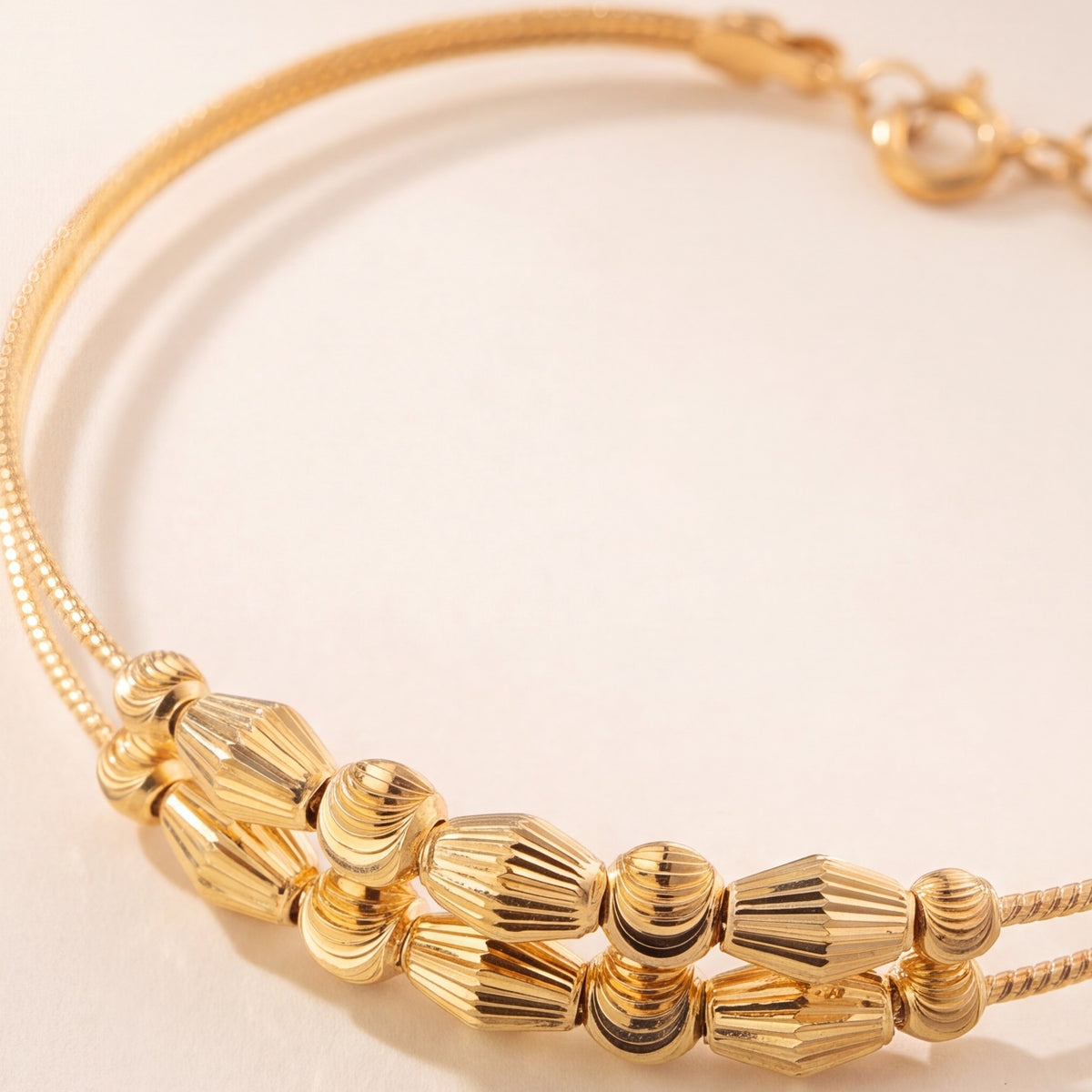 2 Line Kid's Beads Cuff Bracelet (D66) design detail