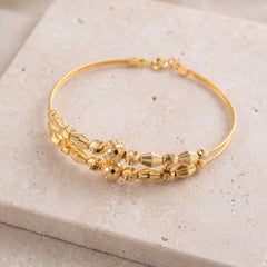 2 Line Kid's Beads Cuff Bracelet (D67) on travertine