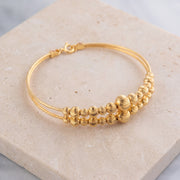 2 Line Kid's Beads Cuff Bracelet (D69) on travertine