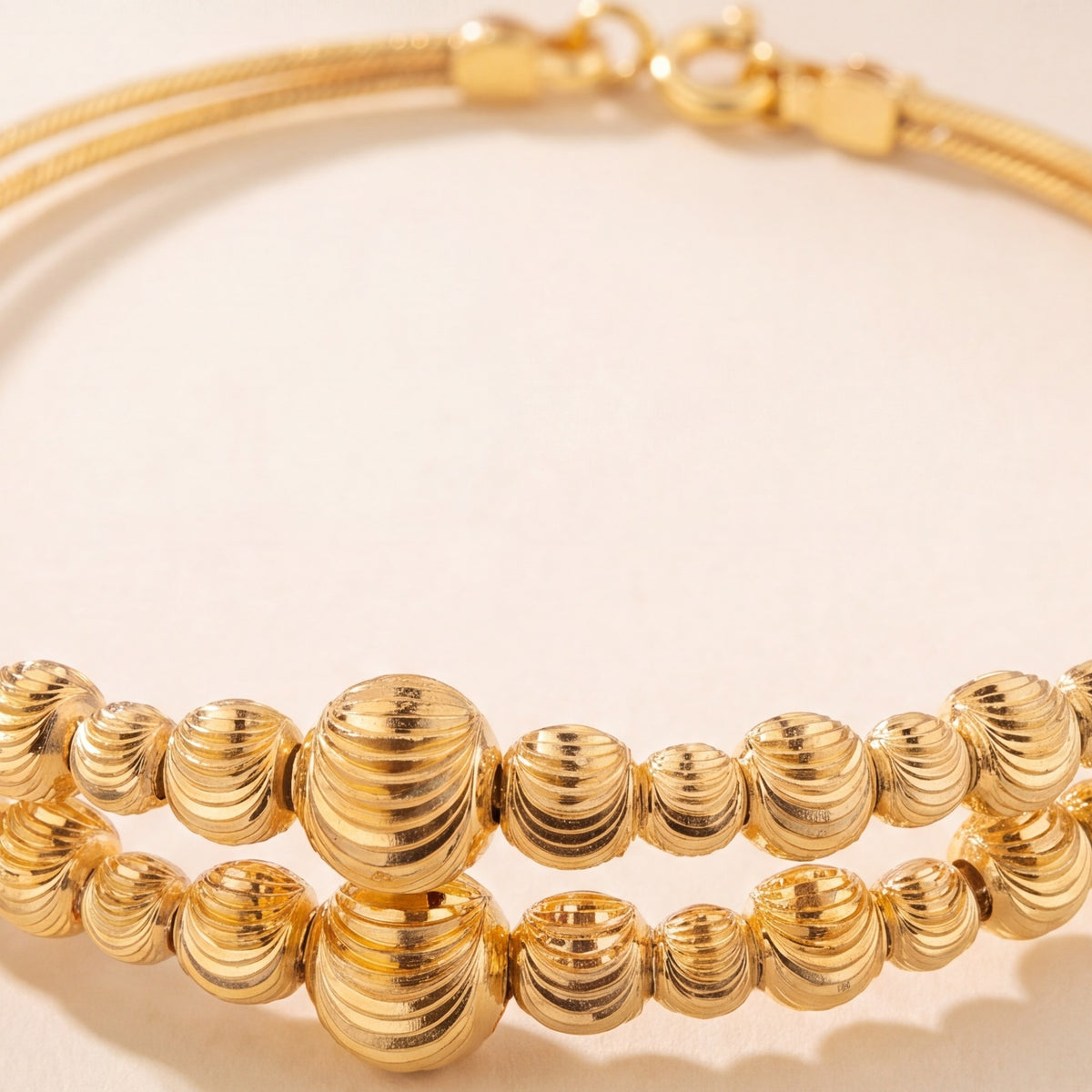2 Line Kid's Beads Cuff Bracelet (D69) design detail