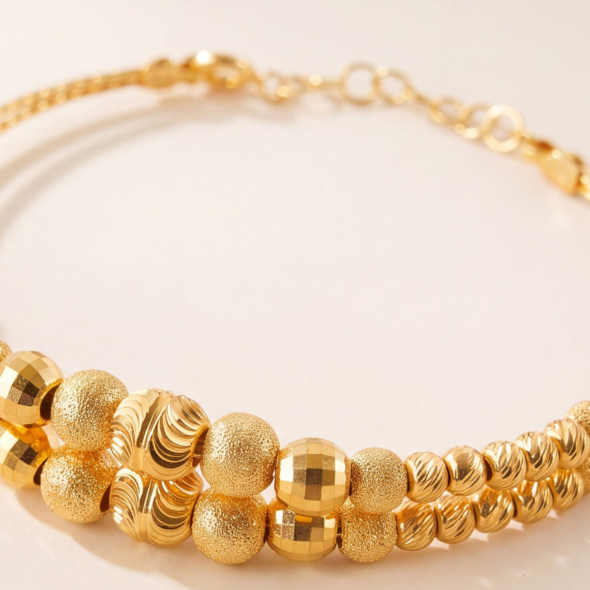 2 Line Kid's Beads Cuff Bracelet (D7) design detail