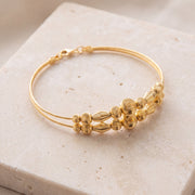 2 Line Kid's Beads Cuff Bracelet (D70) on travertine