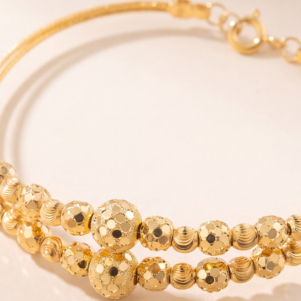 2 Line Kid's Beads Cuff Bracelet (D71) design detail