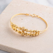 2 Line Kid's Beads Cuff Bracelet (D72) on travertine