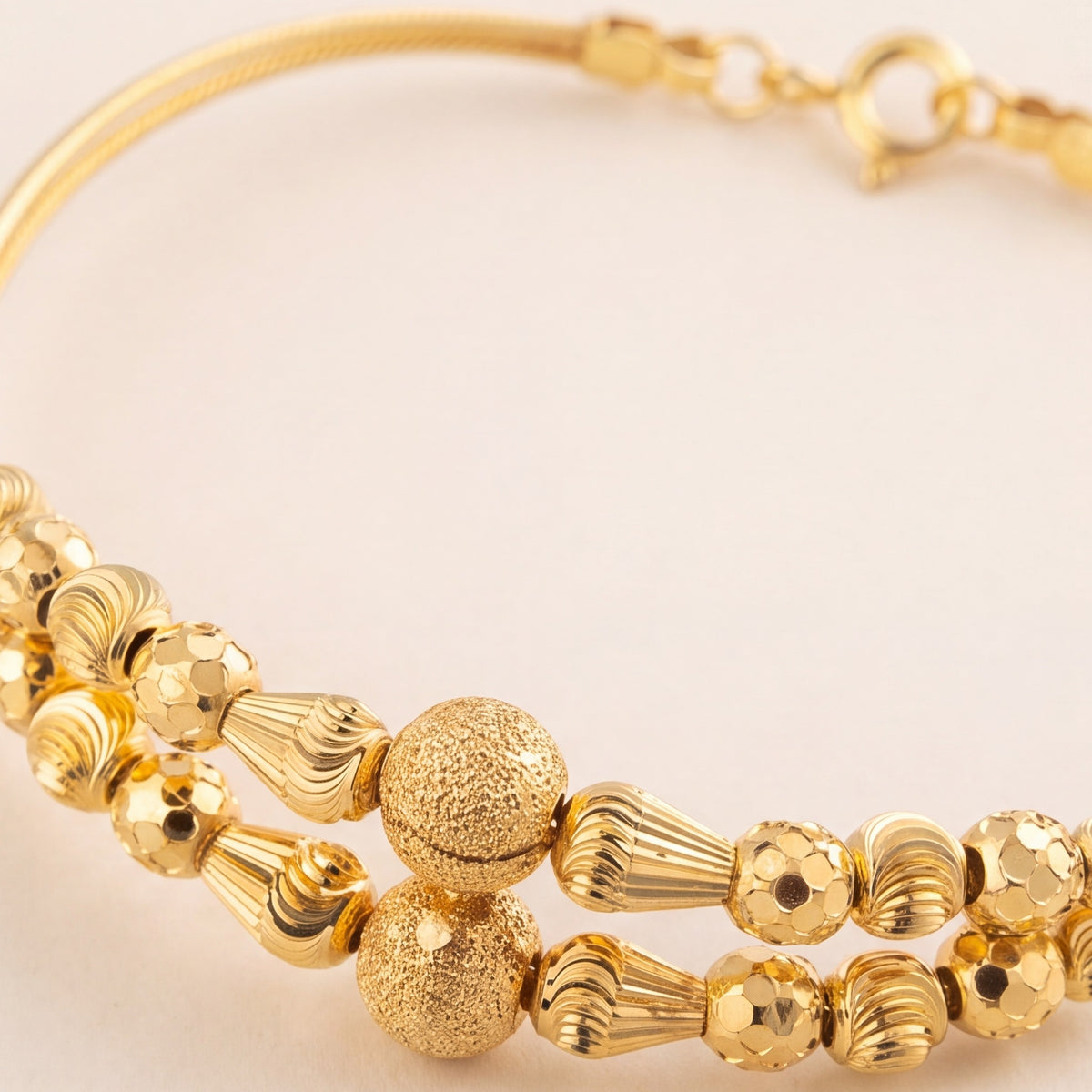 2 Line Kid's Beads Cuff Bracelet (D72) design detail