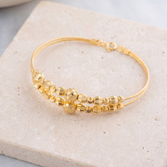 2 Line Kid's Beads Cuff Bracelet (D73) on travertine