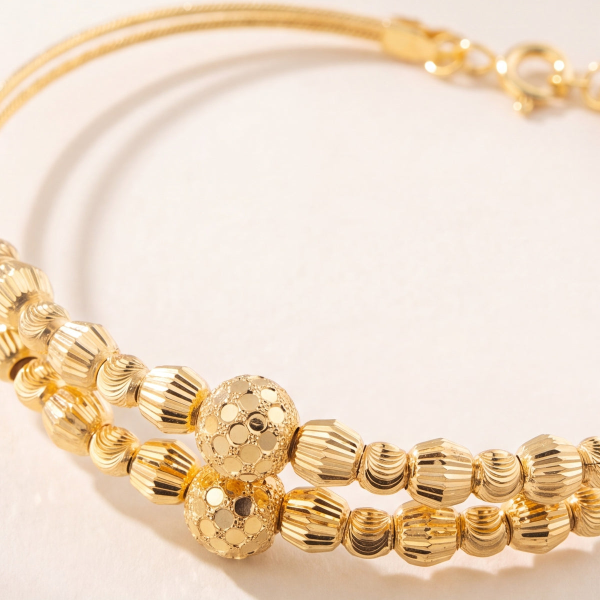 2 Line Kid's Beads Cuff Bracelet (D73) design detail