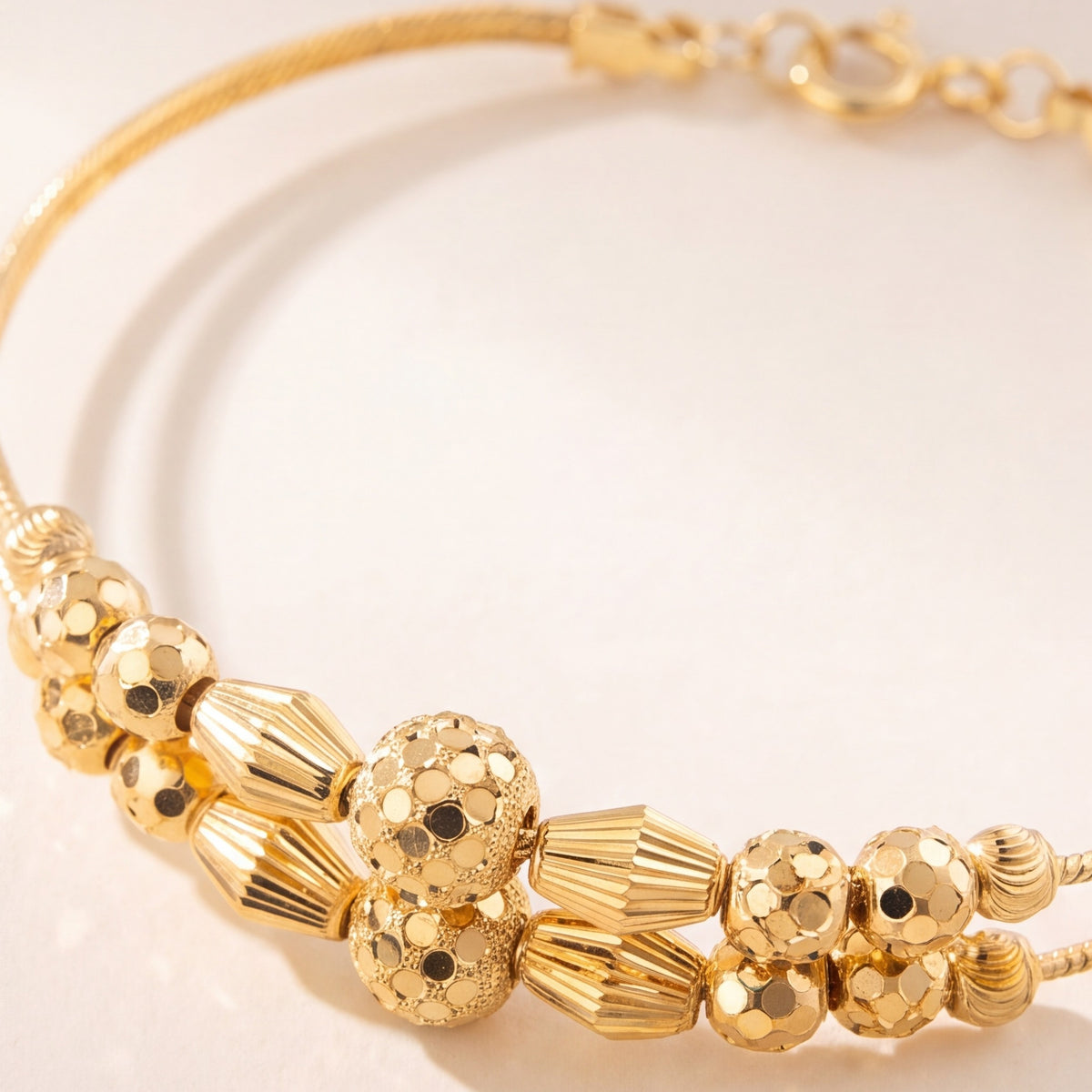 2 Line Kid's Beads Cuff Bracelet (D74) design detail