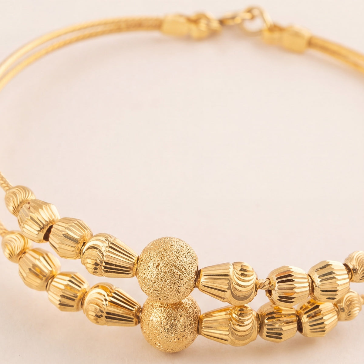 2 Line Kid's Beads Cuff Bracelet (D75) design detail