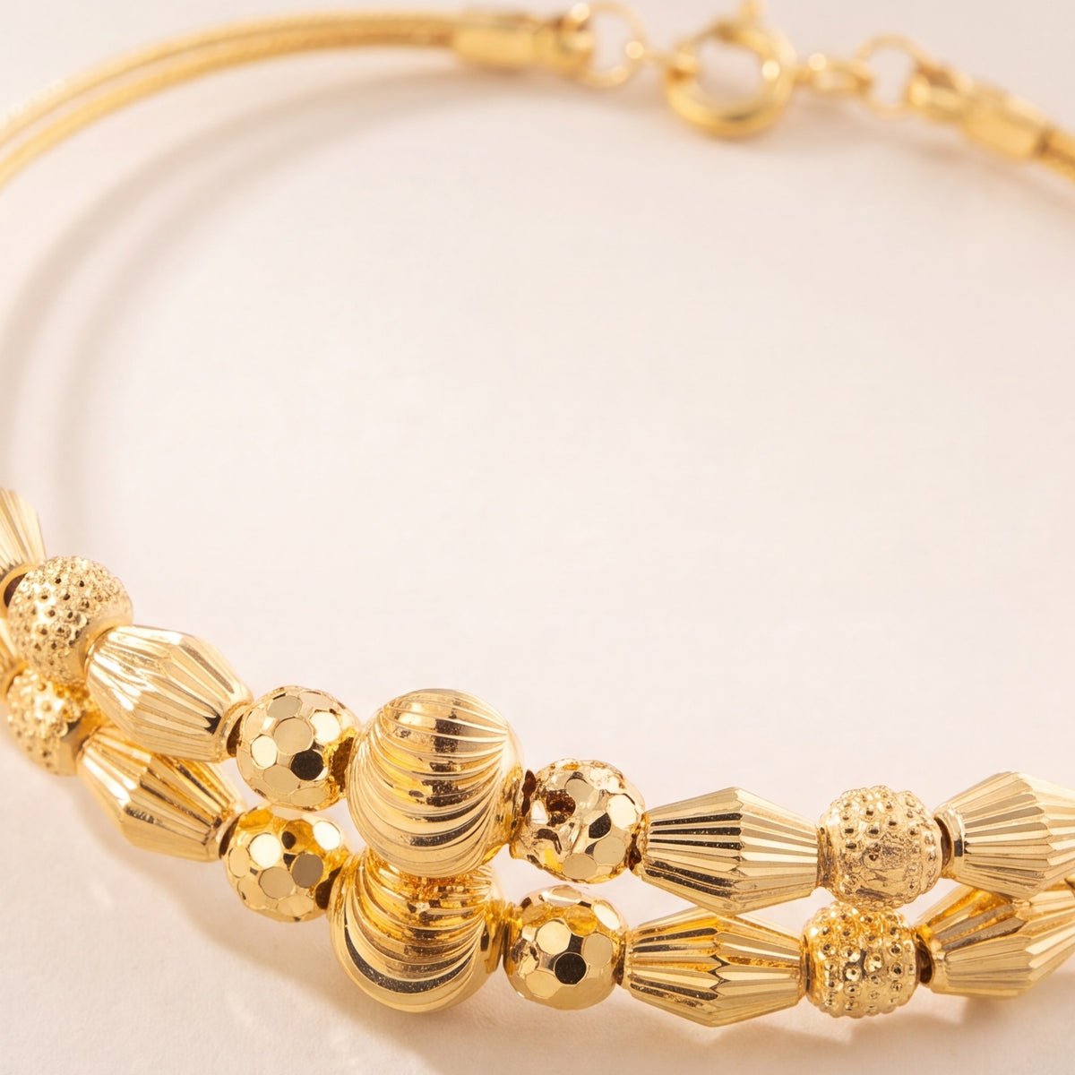 2 Line Kid's Beads Cuff Bracelet (D76) design detail
