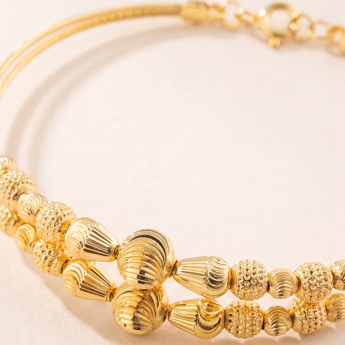 2 Line Kid's Beads Cuff Bracelet (D77) design detail