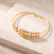2 Line Kid's Beads Cuff Bracelet (D78) on travertine