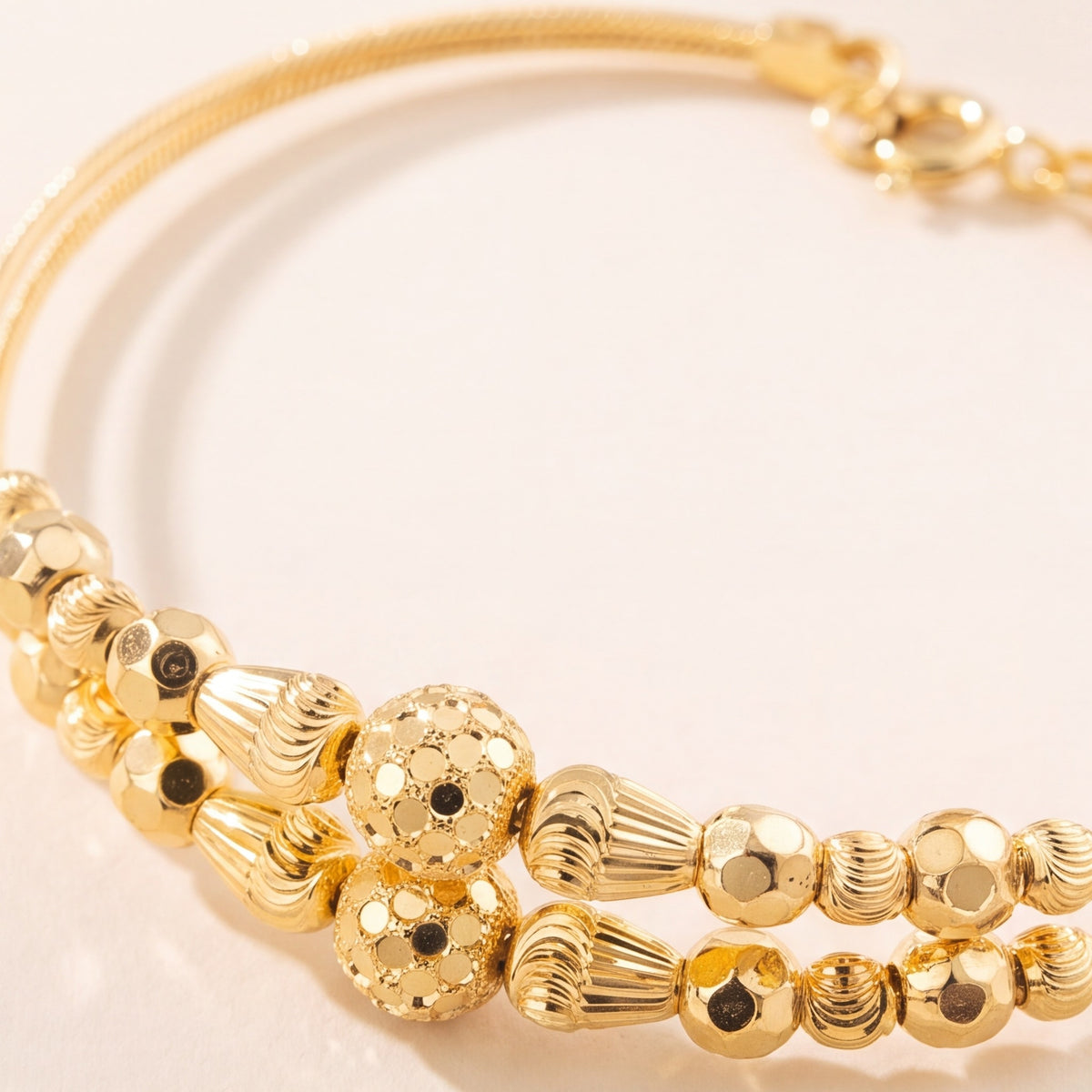 2 Line Kid's Beads Cuff Bracelet (D78) design detail