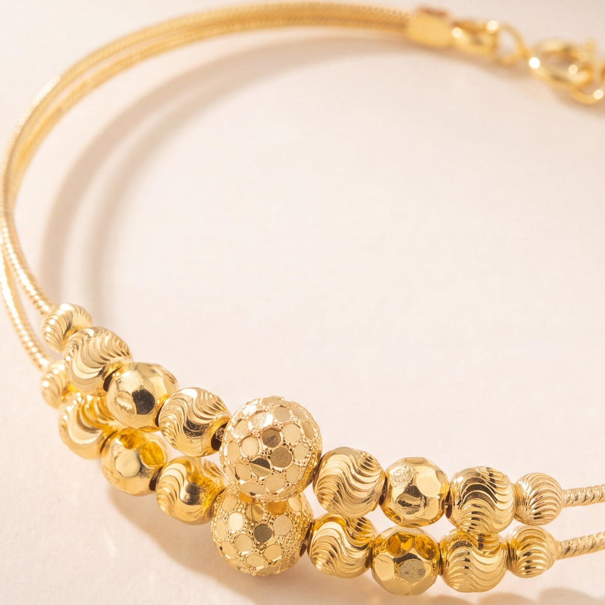2 Line Kid's Beads Cuff Bracelet (D79) design detail