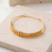 2 Line Kid's Beads Cuff Bracelet (D8) on travertine
