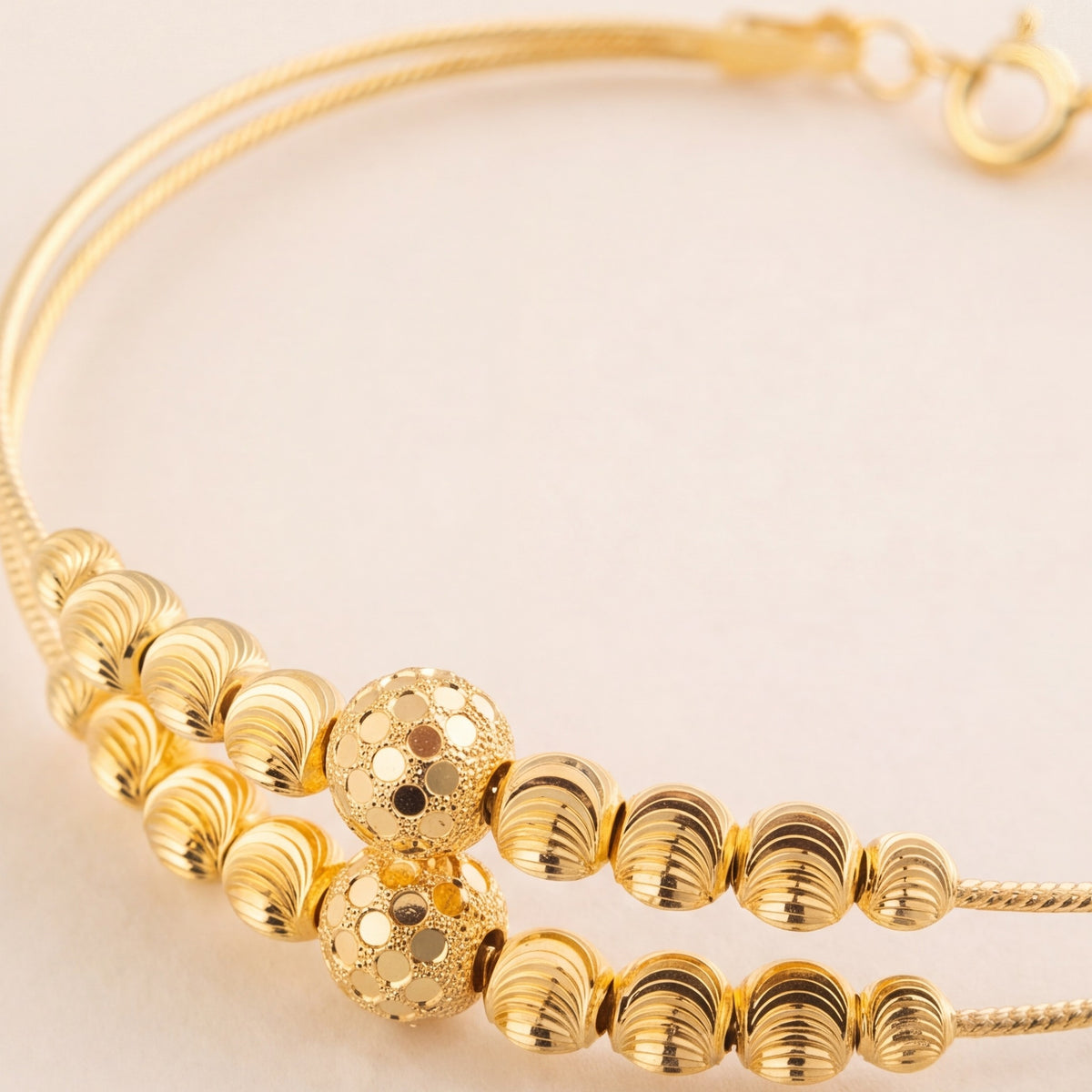 2 Line Kid's Beads Cuff Bracelet (D80) design detail