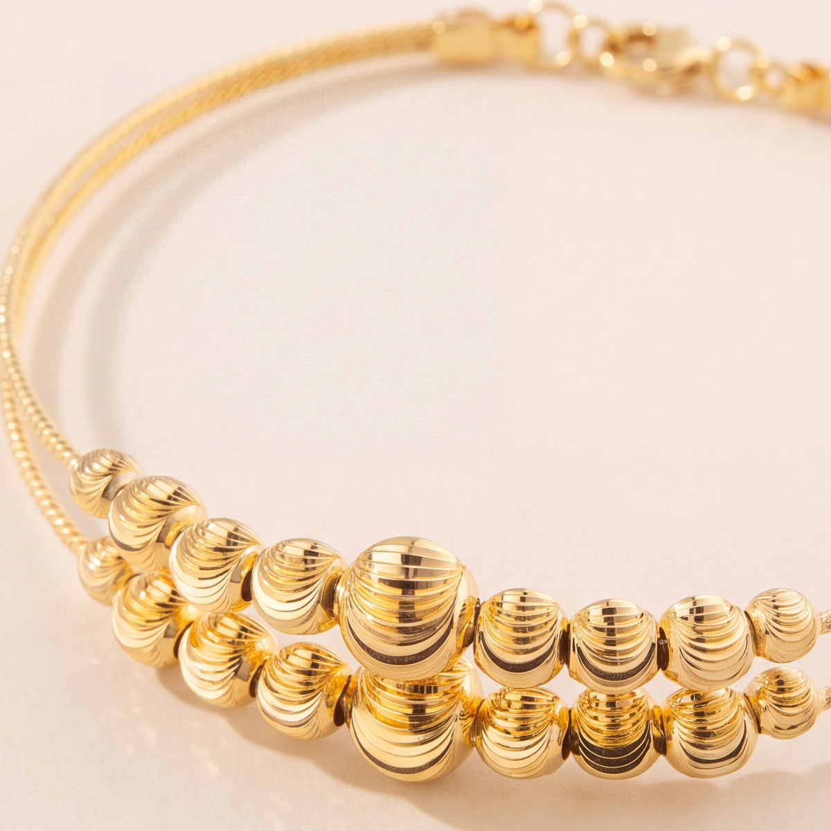 2 Line Kid's Beads Cuff Bracelet (D84) design detail