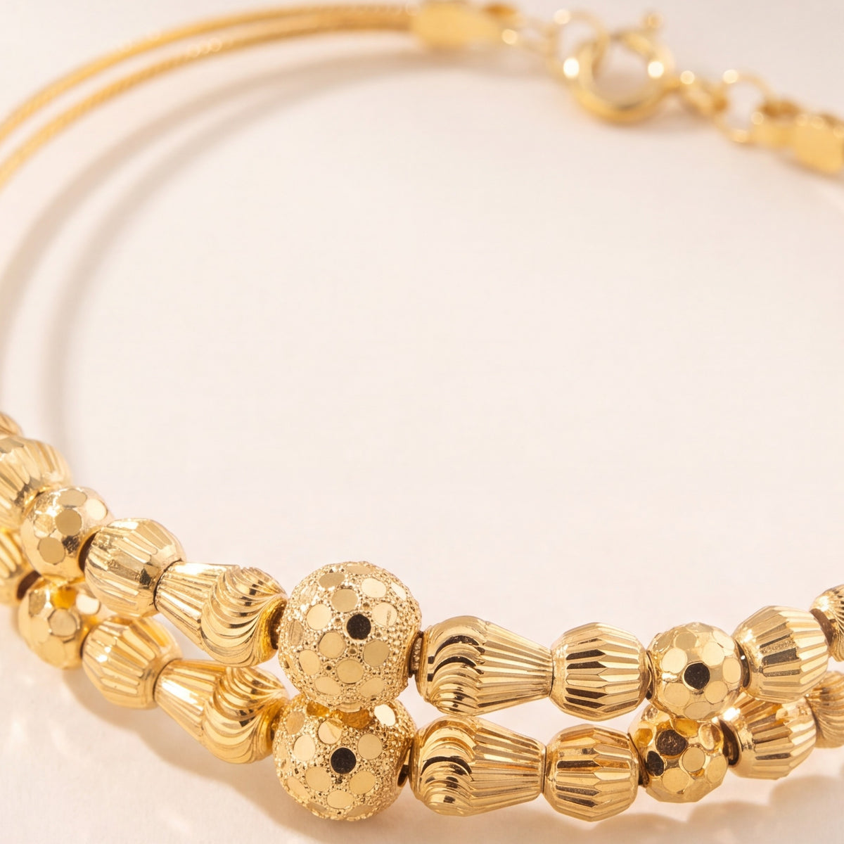 2 Line Kid's Beads Cuff Bracelet (D85) design detail