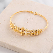 2 Line Kid's Beads Cuff Bracelet (D86) on travertine