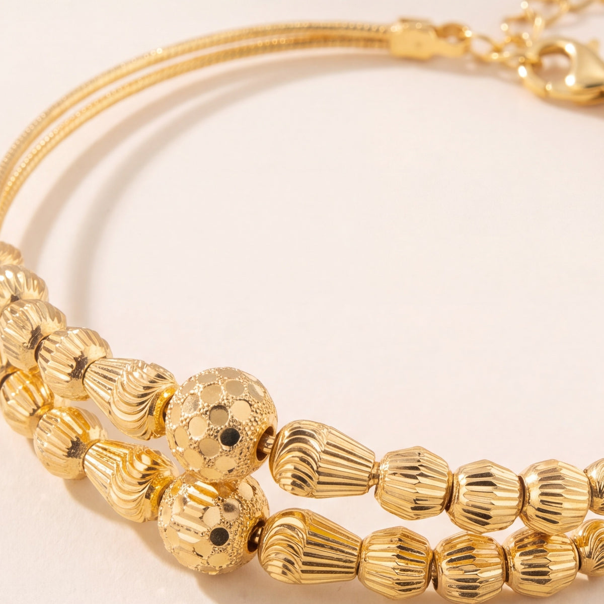 2 Line Kid's Beads Cuff Bracelet (D87) design detail
