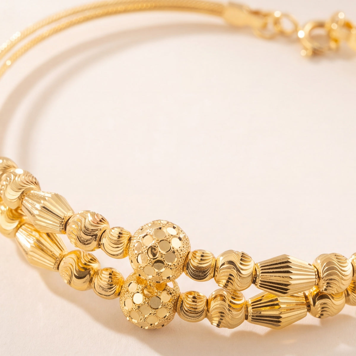 2 Line Kid's Beads Cuff Bracelet (D88) design detail