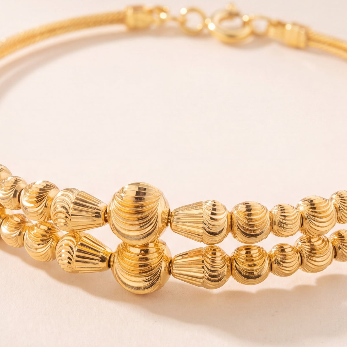 2 Line Kid's Beads Cuff Bracelet (D89) design detail