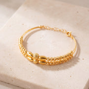 2 Line Kid's Beads Cuff Bracelet (D9) on travertine