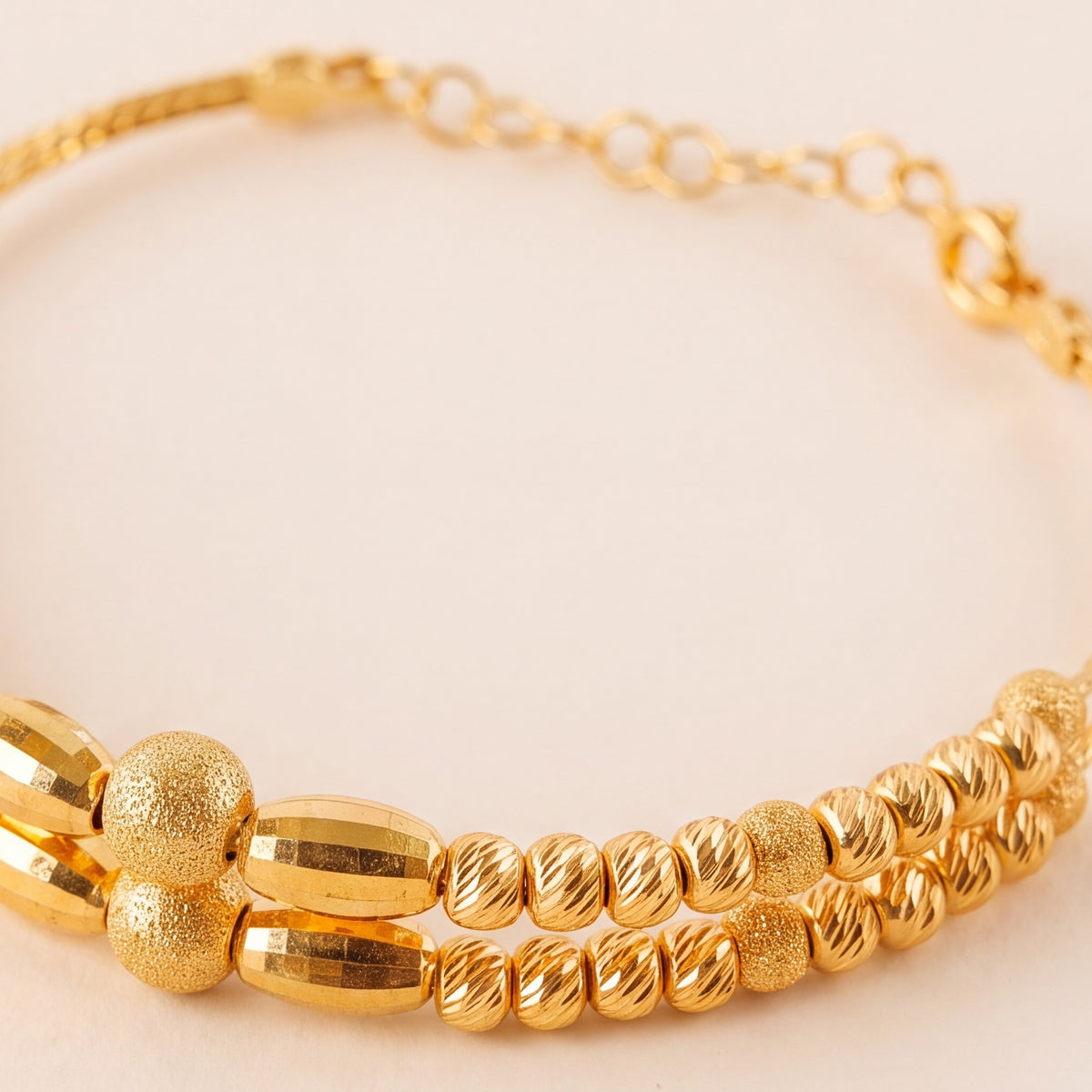 2 Line Kid's Beads Cuff Bracelet (D9) design detail