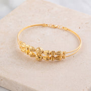 2 Line Kid's Beads Cuff Bracelet (D90) on travertine