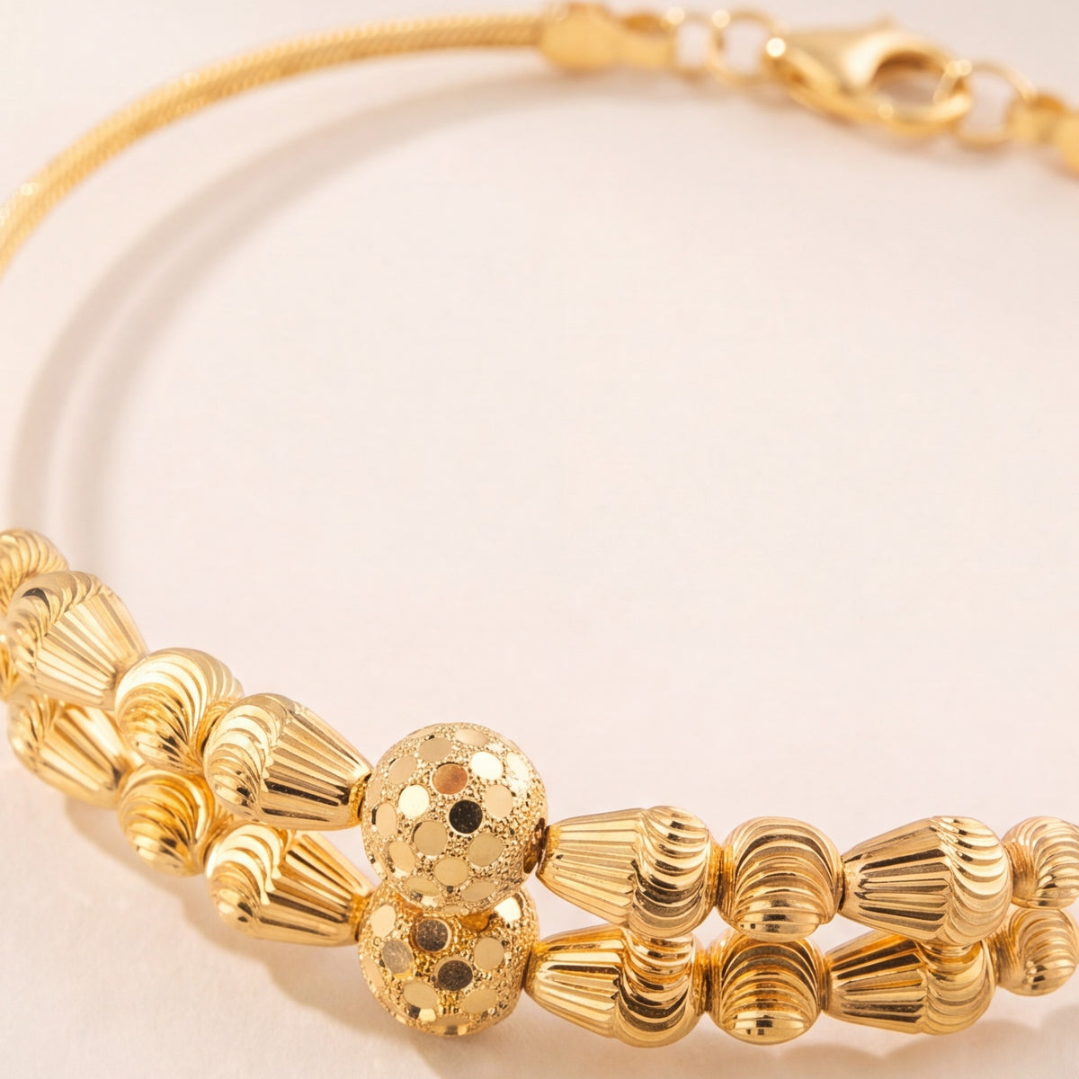 2 Line Kid's Beads Cuff Bracelet (D90) design detail
